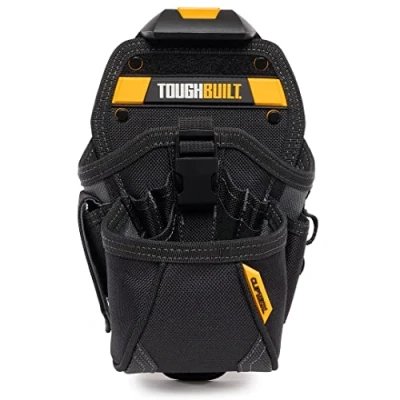 Image of ToughBuilt Drill Holster Specialist Covered Accessory Pocket, 15 Pockets, 7 Pockets &amp; 2 Screw Driver Loops, Carabiner Attachments Loops (Patented ClipTech Hub Work Belts) (TB CT 20 LX UK)