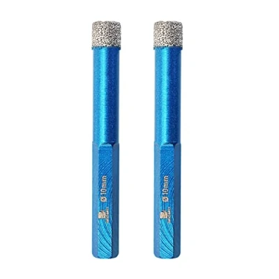 Image of Dry Diamond Drill Bit Set,BRSCHNITT 2pcs 10mm Hole Saw Core for Porcelain Tile Ceramic Stone Granite Marble,Hex Shank Drilling Kit