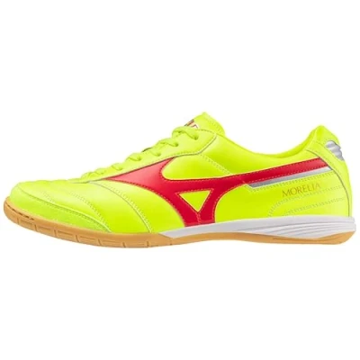 Image of Mizuno Unisex Shoe Morelia Sala Elite, S Yellow Fiery Coral 2 G Silver, 7.5 UK