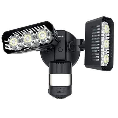 Image of SANSI 27W LED Security Lights Outdoor Motion Sensor, 2700LM 5000K IP65 Waterproof Adjustable Dual Head Floodlight with PIR 180 Detection Angle, 50Ft Range (Mains Powered)
