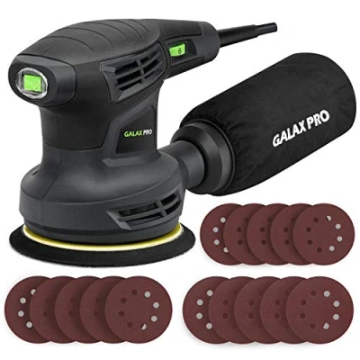 Image of GALAX PRO Orbital Sander,280W 13000 OPM Random Orbit Sanders 6 Variable Speeds with 15Pcs Sanding Discs 125mm, Electric Sander Dust Collector for and Polishing