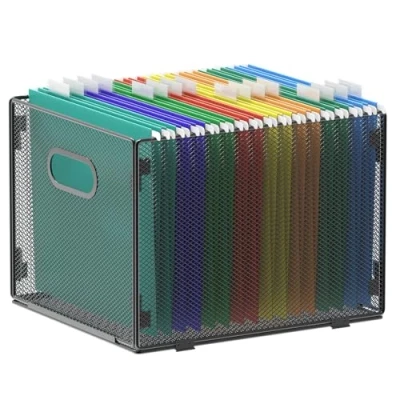 Image of Samstar Hanging File Folder Box, Mesh Organiser Box Crate Holder, A4 Size