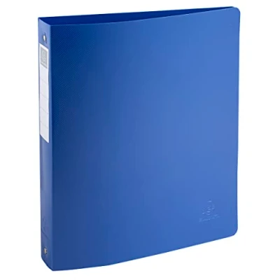 Image of Exacompta Ref. 51142E 1 Bee blue semi rigid binder 4 round rings, diameter 30 mm spine 40 external dimensions 32 x 26.8 cm A4 maxi file format navy color