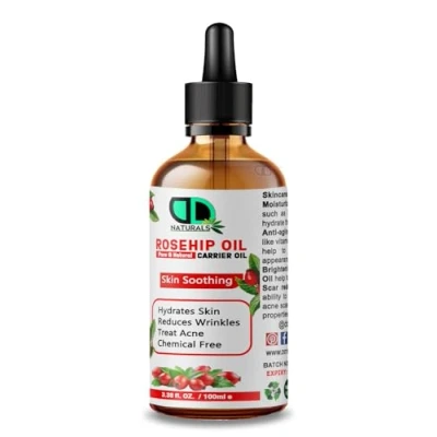 Image of Rosehip Oil for Face Organic Cold Pressed 100% Pure Natural, Hydrating, Nourishing &amp; Moisturising Seed Skin, Hair, Nails, and Body
