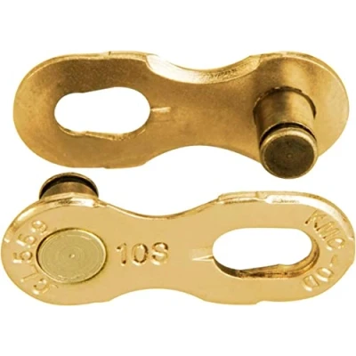 Image of KMC 10 Speed Missinglink Joining Link, Ti N Gold, 2 Pairs