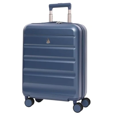 Image of Aerolite Expandable 55x40x20cm to 55x40x23cm Ryanair Priority Wizz Air &amp; More Max Size Lightweight Hard Shell Carry On Hand Cabin Luggage Suitcase 55x40x20 55x40x23 with 4 Wheels (Blue)