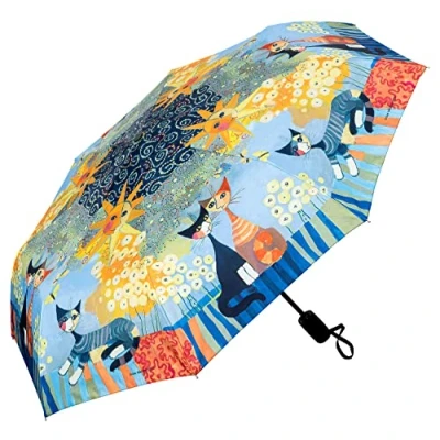 Image of VON LILIENFELD® Folding Pocket Umbrella Rosina Wachtmeister Dolce Vita Auto Open Automatic Telescopic Women Art Cat