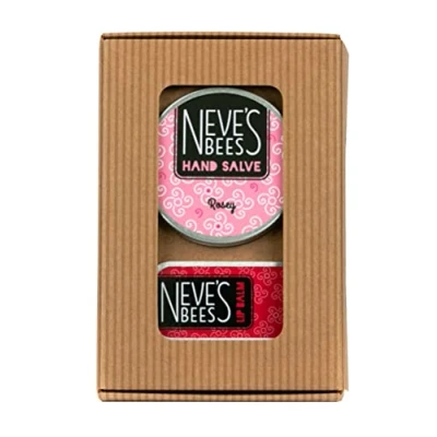 Image of Neve&#039;s Bees Rose Gift Box Moisturising Hand Salve + Luscious Lip Balm