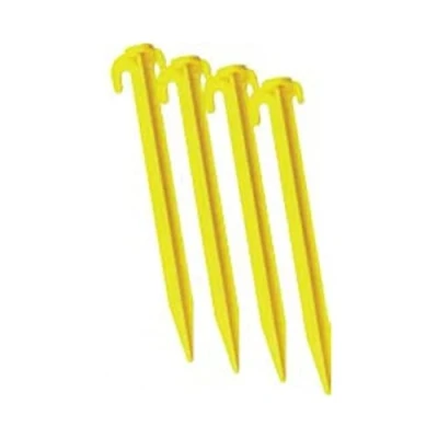 Image of Carta Sport PGP Football PLASTIC GROUND PEGS SETS OF 10 CAN BE USED FOR AN ARRAY THINGS LIKE SPORTS NETS, TENTS, GAZEBOS ETC, Yellow, One size