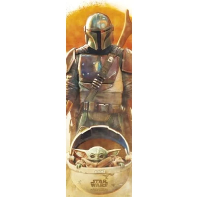 Image of Grupo Erik Star Wars The Mandalorian Baby Yoda Poster 20.8 x 62.2 inches / 53 158 cm Shipped Rolled Up Cool Posters Art &amp; Prints Door