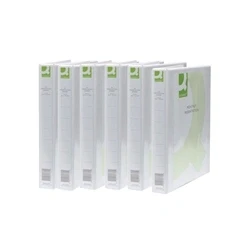 Image of Q Connect Presentation 25mm 2D Ring Binder A4 White Pk 6 KF72645