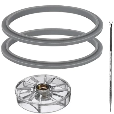 Image of 2 Pcs Rubber Ring Seal Gaskets with Top Base Gear Replacement Parts for Nutribullet 600 900 Series Blender