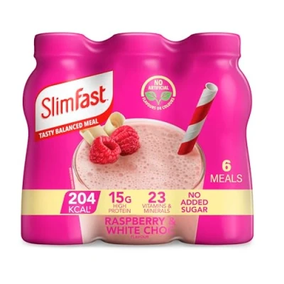 Image of Slimfast Raspberry &amp; White Chocolate Shakes 6 x 325ML