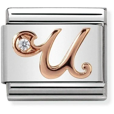 Image of Nomination Rose Gold Letter U Charm
