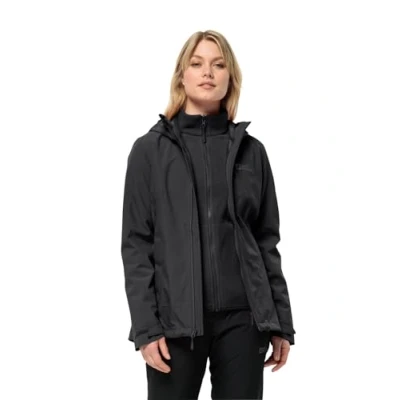 Image of Jack Wolfskin Women&#039;s Moonrise 3 in 1 JKT W Jacket, Black, XXX Large
