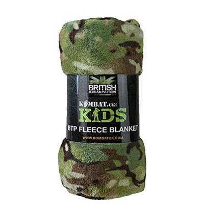 Image of Kombat Kids Army Combat BTP Camo Blanket Soft Fleece Rug Boys Toy Soldier Bedroom,150 x 100cm