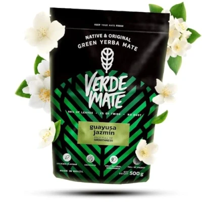 Image of Verde mate Green guayusa Jazmín 0,5 kg Exceptional yerba with and jasmine 500 g Double stimulation power Delicate taste The only such tea from Brazil
