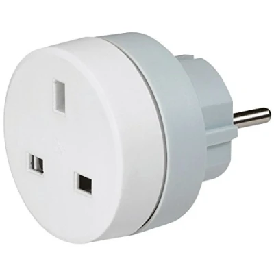 Image of C2G UK to French Standard Electrical Wall Plug Adapter with Safety Shutters 2P+E 16 / 13Amp Fuse