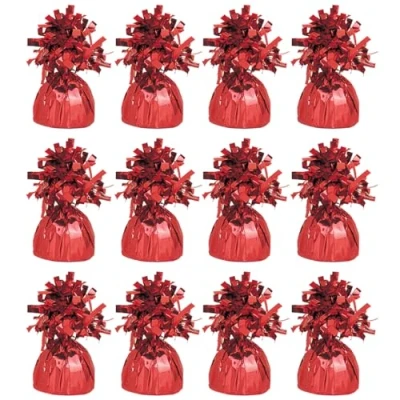 Image of Red Foil Balloon Weights Pack of 12