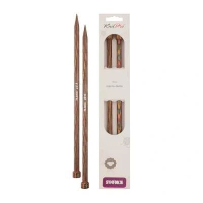 Image of KnitPro 35 cm x 10 mm Symfonie Single Pointed Needles, Multi Color