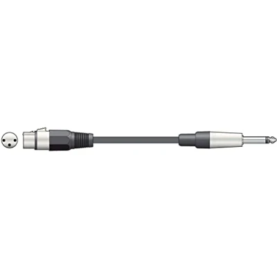 Image of qtx 3 m XLRF to 6.3 mm Mono Jack Plug Microphone Lead Black