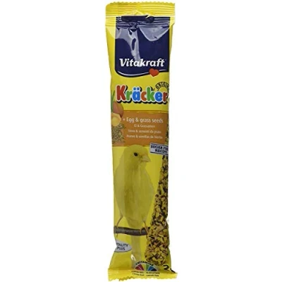 Image of Vitakraft Canary Kracker Bird Food Egg Grass Seeds, Pack of 7