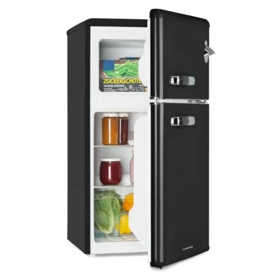 Image of Klarstein Irene Refrigerator Freezer Combination , Retro 61 L 25 40 dB Quiet 2 Cooling Levels Door