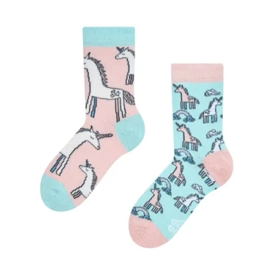 Image of Dedoles Unisex Socks for Women, Men &amp; Kids Cotton Funny Designs Football Bicycle Horses Plants Firefighter Gift Mismatched, Design: Rainbow Unicorn, Colour: Multicolour, Size: 5 7.5 W / 6 8 M UK