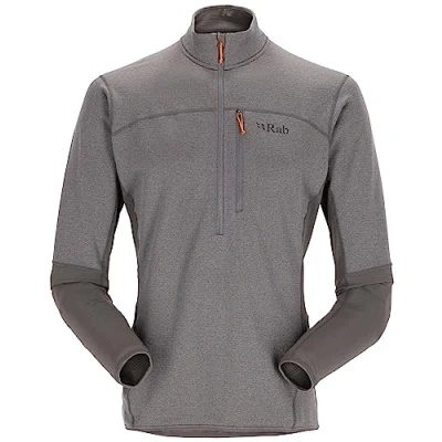 Image of Rab Men’s Ascendor Pull On Half Zip Fleece for Skiing, Climbing, &amp; Mountaineering Graphene Medium