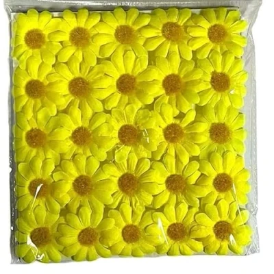 Image of SKYTE 20 Pack Easter Fabric Decorative Daisies Spring Bonnet Craft Decoration Egg Gift Hamper Baskets Flowers Arts &amp; Crafts (Yellow), 19.5cm x 17cm 2cm