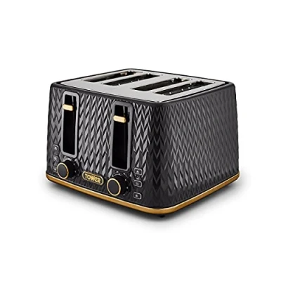 Image of Tower Empire 4 Slice Toaster Black