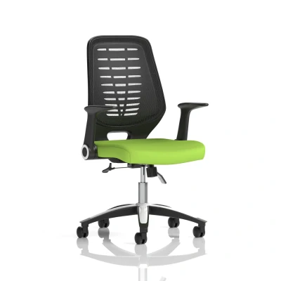 Image of Relay Task Operator Chair Bespoke Black Back Myrrh Green