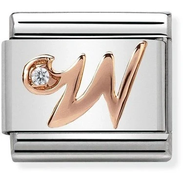 Image of Nomination Rose Gold Letter W Charm