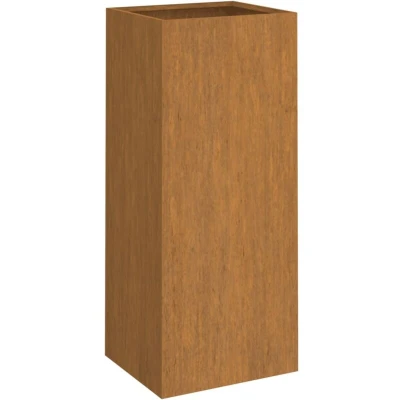 Image of vidaXL Corten Steel Raised Planter, Decorative Outdoor Rectangular Brown Plant Stand for Patio and Garden, Weather Resistant &amp; Anticorrosive Material