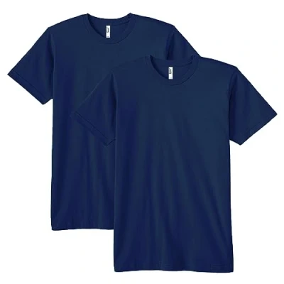 Image of American Apparel Unisex&#039;s Fine Jersey T Shirt, Style G2001, Multipack, Navy (2 Pack), L (Pack of 2)