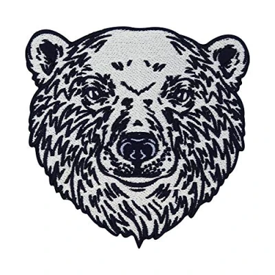 Image of Large Iron on Polar Bear Head Patch Snow Animals ironable Patch, Embroidery White ice Badges Finally Home
