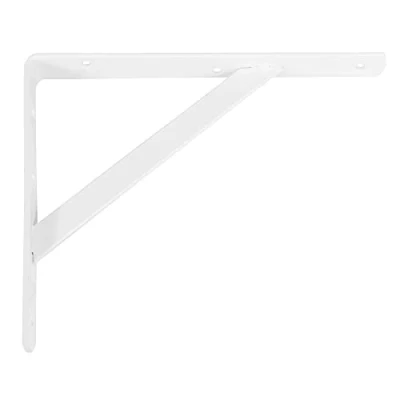 Image of Amig Model 9 Shelf Bracket Heavy Duty Wall Steel Support Easy Installation Max Load 330 kg Ideal for Kitchen, Bathroom, Bedroom, Office White, 250x200 mm, Alloy