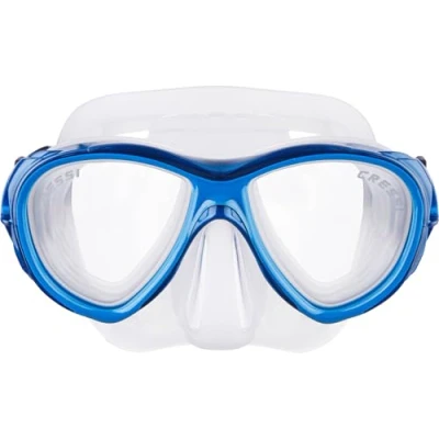 Image of Cressi Samoa Mask Diving And Snorkelling Mask, Clear/Blue, One Size, Unisexsex Adult