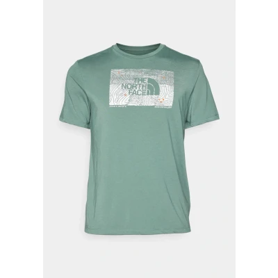 Image of The North Face Foundation Abstract Graphic TEE Sports Tshirt, Men&#039;s, Size: Medium, Duck green
