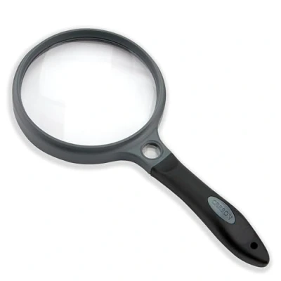Image of Carson SureGrip Rubberized Soft Grip Hand Held Magnifier with 2x Acrylic Lens and 11.5x Spot