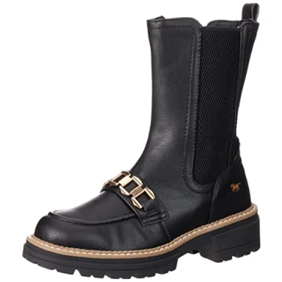 Image of MUSTANG Women&#039;s 1437 502 Ankle Boot, Black, 7 UK