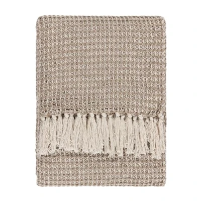 Image of Yard Lorne Waffle Fringed Throw, 150cm x 200cm, Biscuit