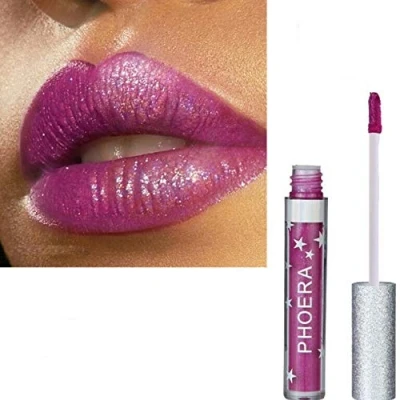 Image of AquaPurity PHOERA Matte to Glitter Flip Lip Gloss Liquid Lipstick Waterproof Glossier Long Lasting Kiss Proof Metallic Sparkle Lips Makeup Moisturiser (110 SURRELL)