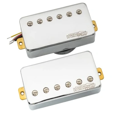 Image of Wilkinson WOCHB Ceramic PAF Style Humbucker Pickups Set for Les Paul SG Electric Guitar, Chrome