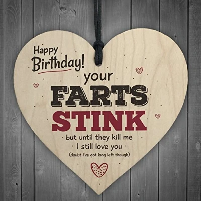 Image of RED OCEAN Still Love You Funny Happy Birthday Wooden Heart Boyfriend Husband Girlfriend Wife Thank Card Gift