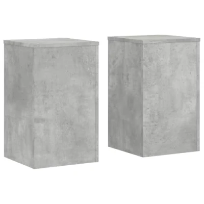 Image of vidaXL Plant Stands/Pot Holders Engineered Wood, Concrete Grey, 30x30x50 cm, 60 kg Load Capacity, 2 pcs