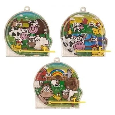 Image of Anila&#039;s Complete Farm Animals Themed 10 Party Bag Fillers &amp; Favours Assorted Mini Pinball Mazes. (Ideal for Children Aged 3 8)