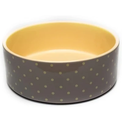 Image of Petface Grey Spots Ceramic Bowl, 15 cm