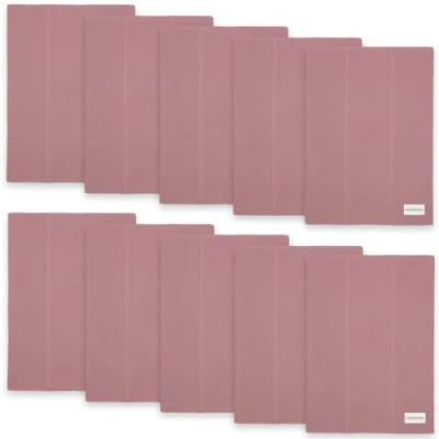 Image of Comfy Cubs Baby Burp Cloths Set (Pack of 10) Large 6 Layer Ultra Absorbent 100% Cotton for Spit Up, Drool &amp; Messes Soft, Gentle, Thoughtful Newborn Gifts (Mauve)