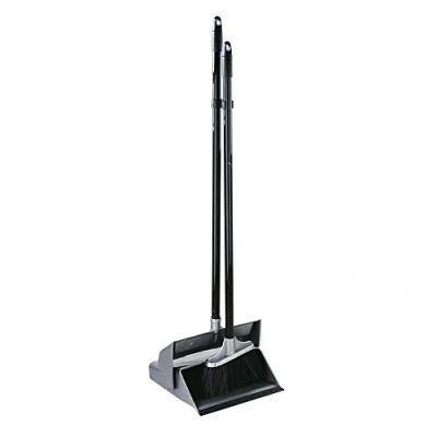 Image of Elliott Basic Lobby Dustpan and Brush Set,Upright Sweeping Broom Dust Pan Set Ideal for Home use,Supplied with Grey Plan Black Handles